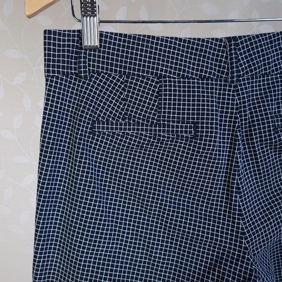 Banana Republic Sloan Fit Windowpane Check Career Trouser Pants Black 6 Petite - Picture 13 of 16